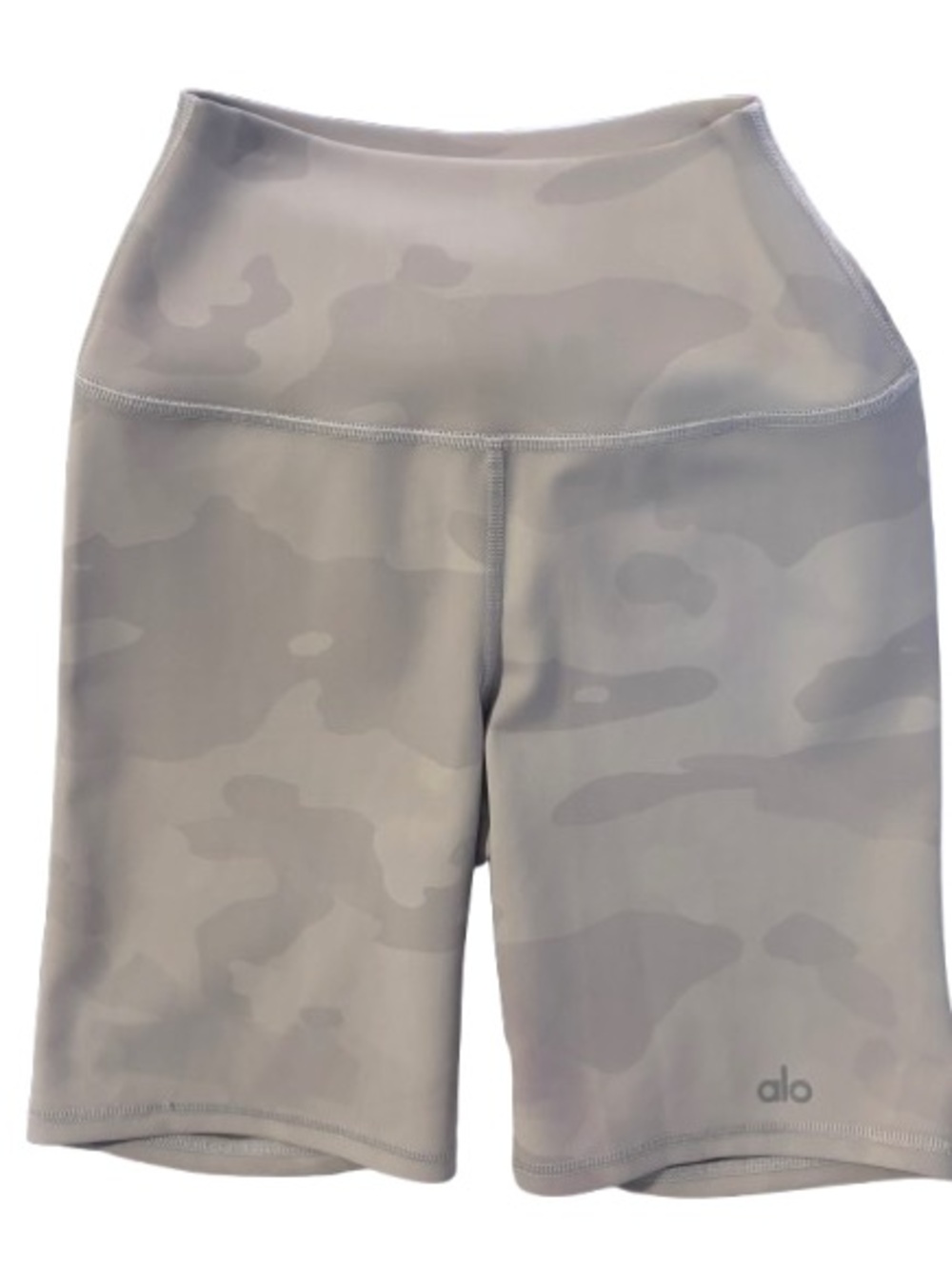ALO Yoga Vapor High-Waist Bike Shorts Gray Camouflage Size XS
